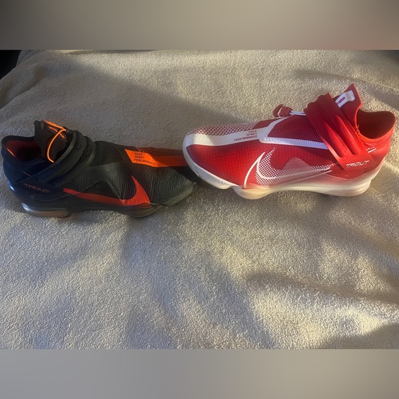 Nike mike trout zoom force baseball cleats.Black12.5 White12 bnib. Metal - Picture 1 of 1